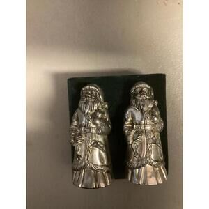 SIlver Treasures Godinger Silver Plated Santa Salt and Pepper Shakers
